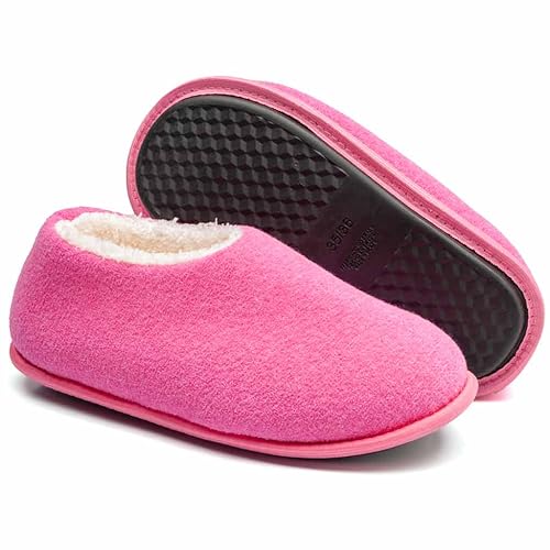 Pantufa Sapatilha Antiderrapante Forração de Pelo 100% Poliéster (Rosa, BR, Adulto, Faixa Numérico, M, 45, 46)