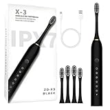 Zahnbürste Elektrische, Schallzahnbürste für Erwachsene und Kinder, Electric Toothbrush mit 4 Zahnbürstenköpfen 6 Putzmodi, Integrierter 2-Minuten Timer, Ultraschall Zahnbürsten Gründliche Reinigung