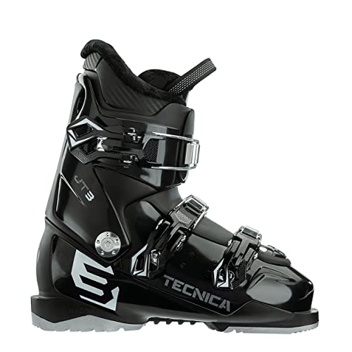 TECNICA Junior JT3 3-Buckle Soft Warm Functional Comfortable Alpine All Mountain Freeride Race Ski Boots, Black, 2.5