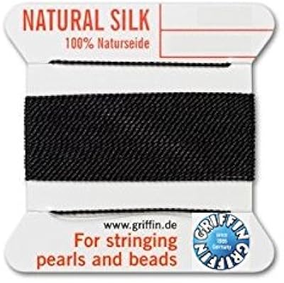Griffin Natural Silk Thread for stringing Pearls and Beads Size #0 Black