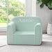 Delta Children Personalized Cozee Chair - Customize with Name – Foam Kids Chair for Ages 18 Months and Up, Sage