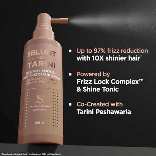 Image of Bblunt WET-TO-DRY AIR SMOOTHENING BRUSH + INSTANT SMOOTH ANTI-FRIZZ SPRAY | Effortlessly Transforms Hair from Wet to Dry | Instant Frizz-Free Hair with Glass-Like Shine | Co-created with Tarini Peshawaria