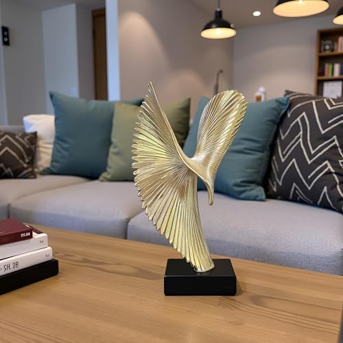 Escultura decorativa de águila moderna abstracta dorada miniatura 6