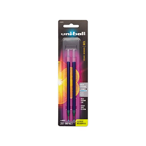 Uni-Ball Gel Impact Stick Pen Refills, Bold Point, Blue Ink, Pack of 2
