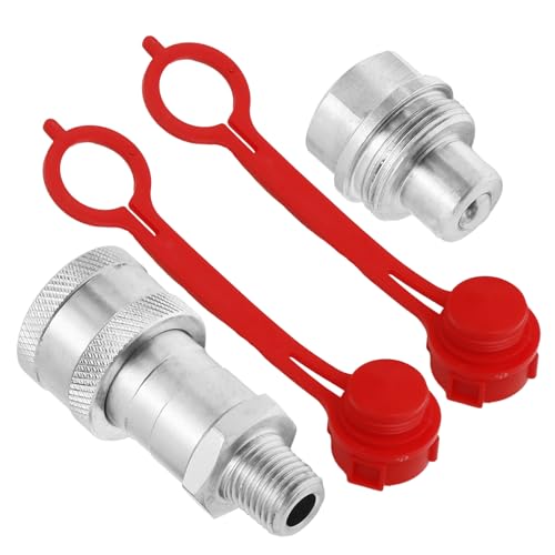 Image of Ball Face Mount Fitting 1 /4 inch NPT With 2 Dust Caps A-630 10,000 PSI High Pressure High Flow Connect and Disconnect Hydraulic Quick Couplings