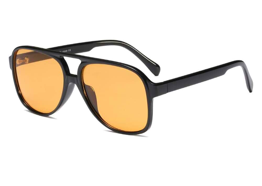 Freckles Mark Vintage Retro 70s Sunglasses for Women Men Classic Large Square Aviator Trendy Glasses