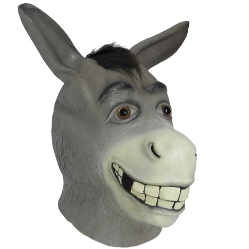 Uleeso Halloween Donkey Mask for Adults Realistic Latex Animal Head Costume Funny Mask for Cosplay Party Carnival and Themed Events