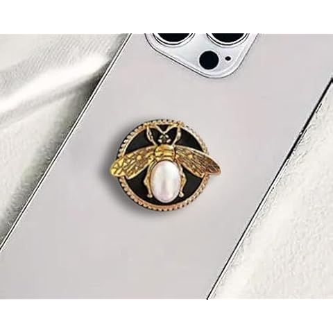 Gold Bee Moth Butterfly Phone Grip by xjet Cover