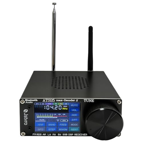 Receptor radio SI4732 ATS-25MAX Decoder II con pantalla táctil 2.4" y batería 4000mAh miniatura 2