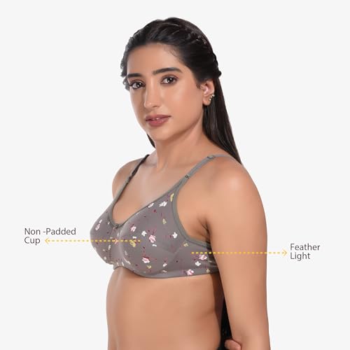 Image of BRUCHI CLUB Women Non Padded Bra | Comfortable Bra for Daily Use | Best Everyday Bra | T-Shirt Bra for Daily Use Pack of 3