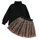Kleinkind Kinder Mädchen Kleidung Set Rippen Top T Shirt Leopard Tüll Rock Outfits Party Infant Mädchen Kleidung Kleidung Set