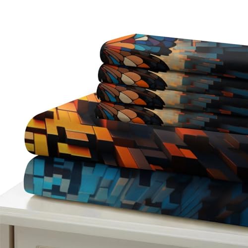 Ensemble housse de couette 3 pièces motif papillon à offrir pour un lit