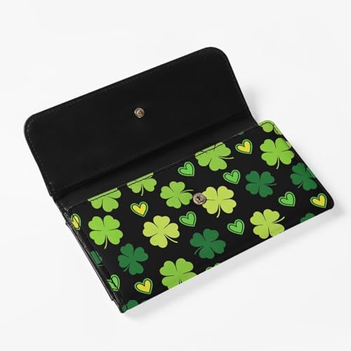 Image of AFPANQZ Four Leaf Womens Wallet, RFID Slim Wallets for Women, Thin Ladies Credit Card Holder Purse, Cute Leather Bifold Clutch