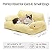 MEWOOFUN groß Katzenbett kleines Hundesofa Flauschig und waschbar Katzensofa Hundebett für Katzen, weich Katzenbett katzencouch mit Rutschfester Unterseite, Gelb 66x48cm