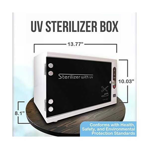 JJ-CARE-UV-Sterilizer-for-Salon-UV-Light-Sanitizer-Box-UV-Sterilizer-Machine-with-Stainless-Tray-for-Spa-and-Beauty-Tools-Salon-Tool-Tabletop-Sterilizer-Cabinet JJ CARE UV Sterilizer 8 Liter Capacity, UV Light 99% Sterilization Killing Efficiency, LED Timer UV Sterilizer Cabinet for Salon, Spa, Office and At Home Use, Professional Tabletop UV Sterilizer,