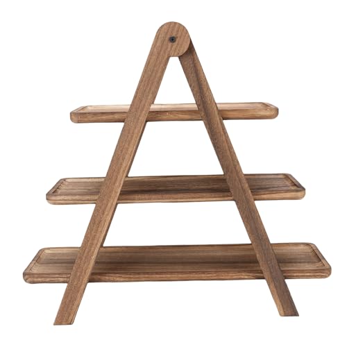 Soporte de madera de 3 niveles para organizar mesas de postres 4