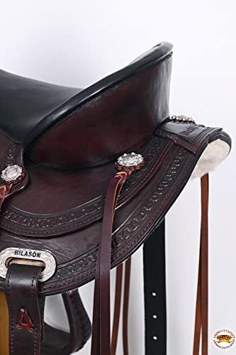 Hilason 15 Inch Flex Tree Western Horse Saddle American Leather Trail Chocolate Brown | American Saddle Horse | Adult Youth Horse Saddle | Horse Saddle Western #TOP5