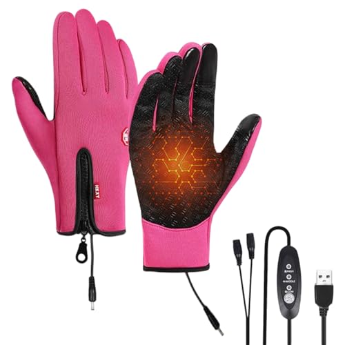 Guantes calefactables USB – Guantes eléctricos, Impermeables y Antideslizantes | Guantes de Invierno para Deportes, esquí, Ciclismo, montañismo, Senderismo, Camping