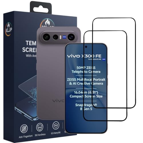 Image of Premium Tempered Glass Screen Protector Compatible for Vivo X300 FE 5G Black (Pack of 2) with Edge-to-Edge Coverage and Easy Installation kit