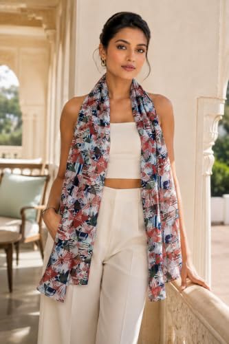 Image of DUPATTA FASHION Digital Printed Premium Stylish Multicolor Scarf for Women and Girls Lightweight Comfortable for All Seasons /Bright and Fast Colours