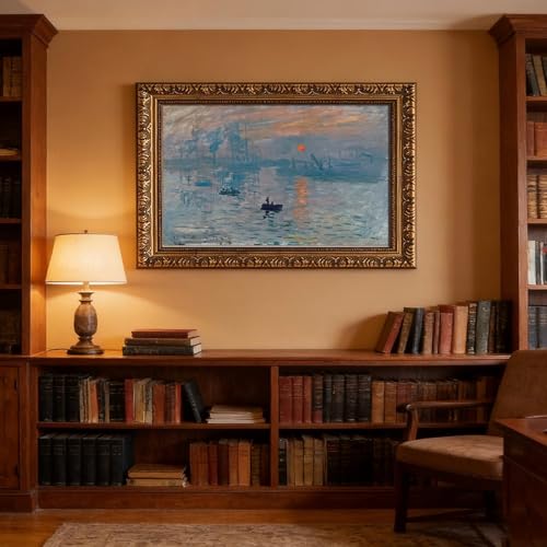 Impression sur toile de qualité Monet avec cadre suspendre