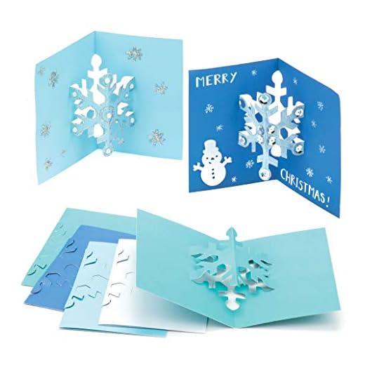 Baker Ross CARTES Pop-Up Flocon de Neige (Paquet de 8)- Ideal pour Le Loisir Créatif
