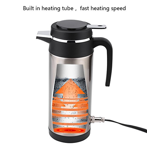 Wasserkocher 1000ML 12V Auto Edelstahl Elektrischer WasserkocherTravel Thermoskanne Heizung Wasserflasche Autozubehör wasserkocher 12 volt auto