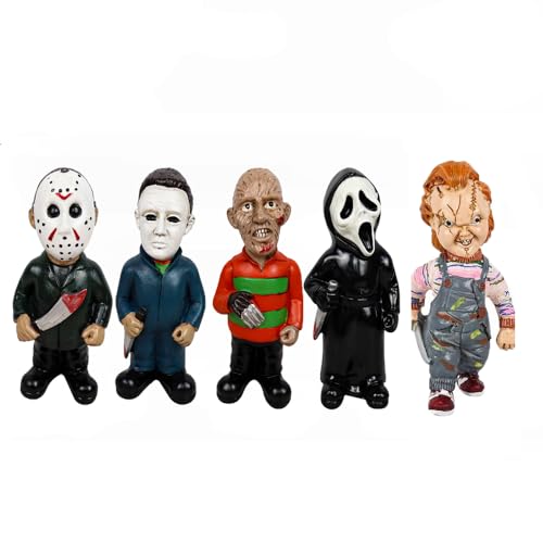 CAFELE Horror Movie Garden Gnomes Horror Killer Ornaments for Outdoor Halloween Decorations Collectibles