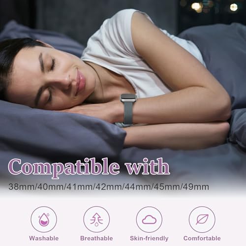 Image of Slim Braided Bands for Apple Watch Band 40mm 41mm 42mm 38mm 46mm 44mm 45mm 49mm Women,Stretchy Solo Loop Nylon Elastic Thin Narrow Skinny Strap for iWatch Ultra 3 SE 3 Series 11 10 9 8 7 6 5 4 3 2 1