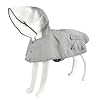 Waterproof Dog Raincoat, Adjustable Reflective Lightweight Pet Rain Clothes with Poncho Hood(Small,Black&White)