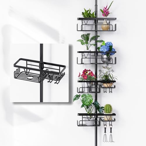 KEGII Tension Rod Plant Stand with 24 Hooks