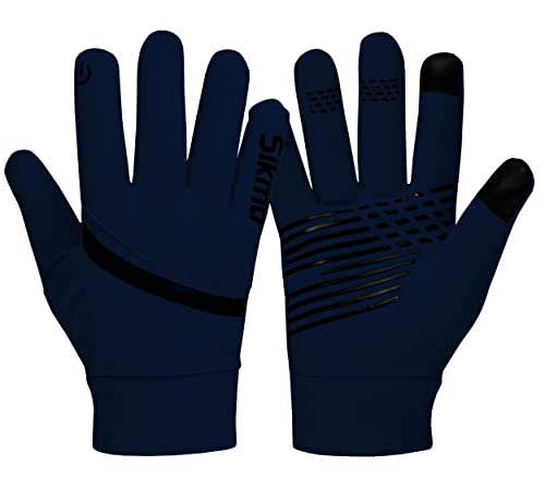 Sikma Guantes de ciclismo impermeables a prueba de viento acolchados softshell con pantalla táctil antideslizante forro polar para mitad de temporada