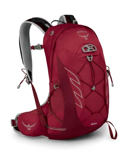 Osprey Talon 11L Men's Hiking Backpack with Hipbelt, Cosmic Red, L/XL