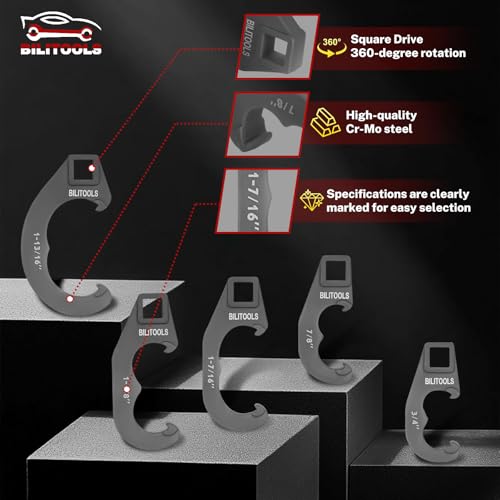 BILITOOLS 5 Piece Tie Rod Adjusting Tool Set, Pitman Arm and Tie Rod End Adjusting Sleeves Adjustment Tool Kit Compatible with Chevy Ford Chrysler ect. Older Domestic Vehicles Trucks SUVs