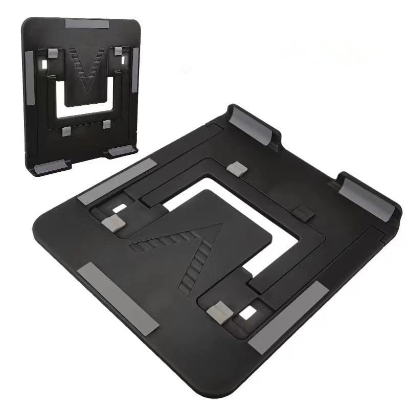 EYUVAA LABEL Adjustable Laptop Stand Patented Riser Ventilated Portable Foldable Tablet Stand Desk Table Laptop Holder with Free Phone Stand (Black)