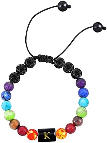 Miniatura 3 de malyunin Pulsera inicial para aliviar el estrés para mujer, pulsera de yoga y chakras para mujeres, pulsera de cristal curativo, pulsera de aceite