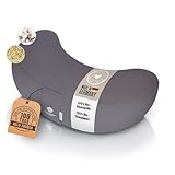 Inner Peace Yogakissen Halbmond | Meditationskissen Halbmond Premium-Qualität | Bezug aus 100% Baumwolle | Yogakissen halbmondförmig mit Bio Dinkelspelz | Halbmondkissen (Anthrazit)