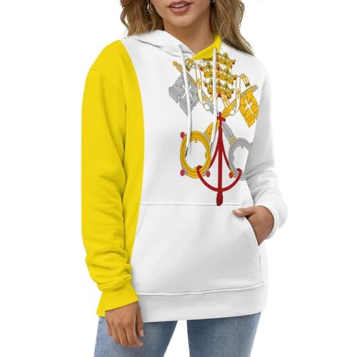 Sweat à capuche imprimé 3D Vatican pull léger manches longues sport - 2