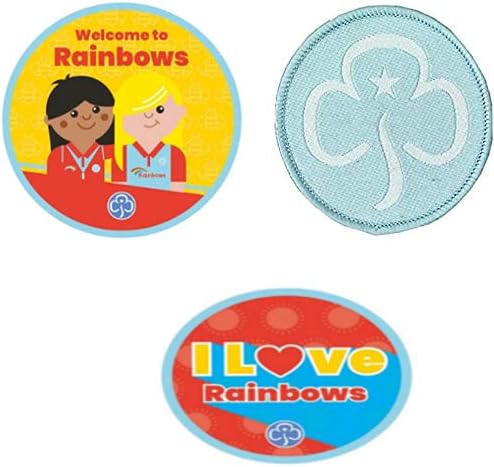 Rainbow Guide Blanket Badges Pack of 3 (Welcome to Rainbows, I Love Rainbows and Section badge)
