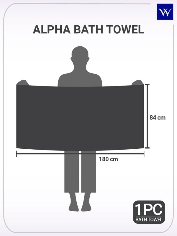 Image of Welspun Alpha 100% Cotton 420 GSM Dobby Weave Solid Premium Large Bath Towel | Super Absorbent, Quick Dry & Ultra Soft - 84 x 180 Cm - Black