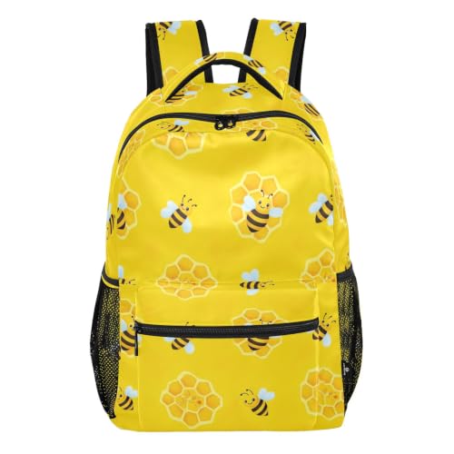 Sac à dos abeille jaune résistant pour adolescent en taille small
