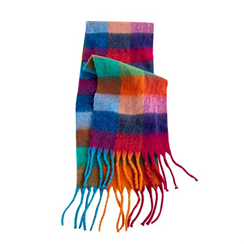 Women's Autumn/Winter Scarf Mohair Scarf Plaid Pattern Shawl Thickened Soft Warm Fashion Scarf