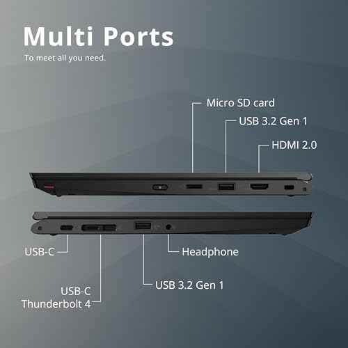 Lenovo ThinkPad L13 Yoga Laptop 2 1 Pantalla táctil 13.3 pulgadas FHD Netbook, Core i5-1145G7, 16GB RAM, 256GB SSD, Backlitkey, lector de huellas dactilares, Thunderbolt, Windows 10 Pro (renovado)