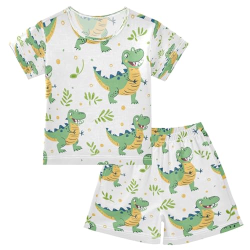 senya Short Sleeve Pajamas Sets Summer Cotton Sleepwear Green Crocodile