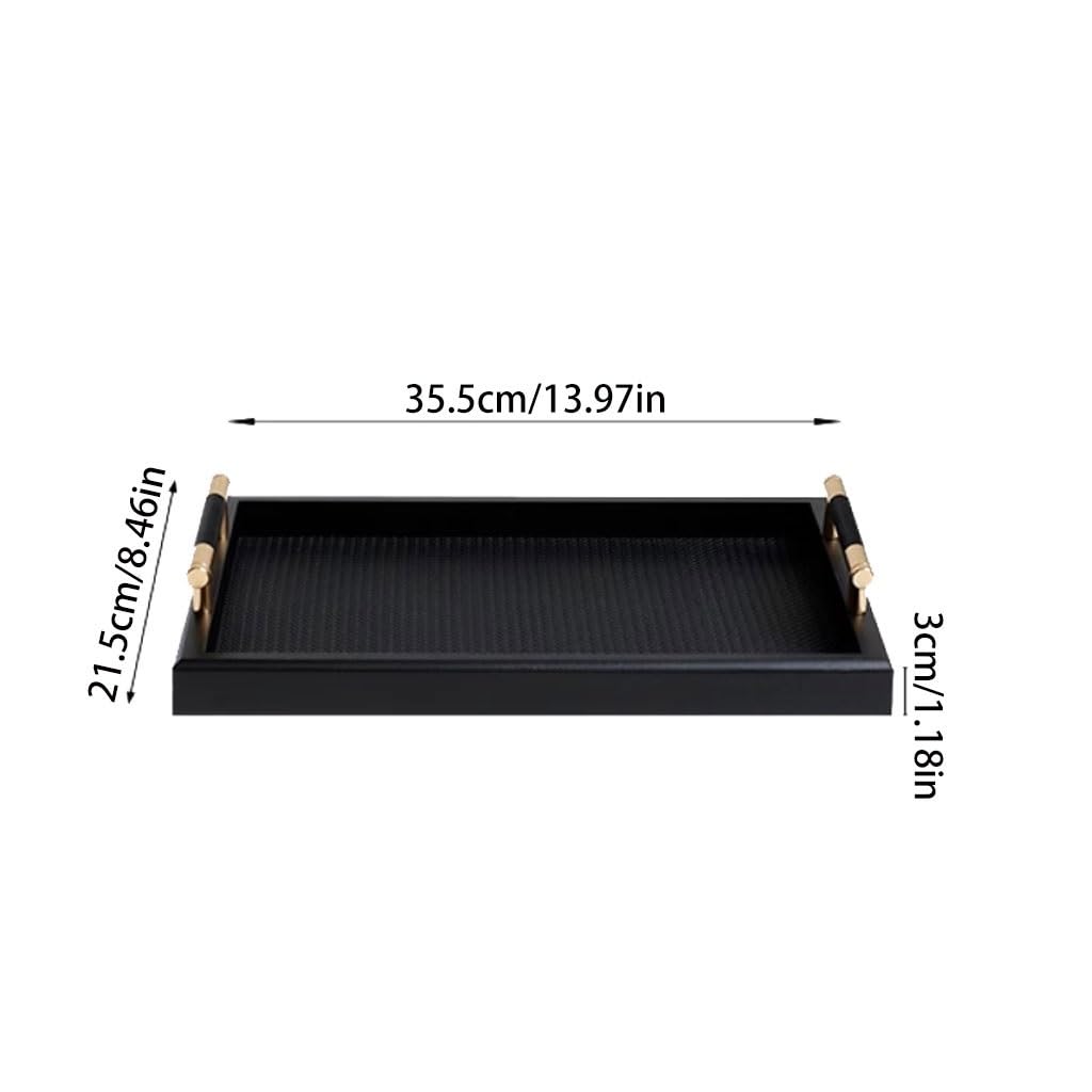 Bandejas Servir Comida Bandeja De Aromaterapia Rectangular Sencilla For La Entrada Decorativa Cuero Trenzado Mesa Cama