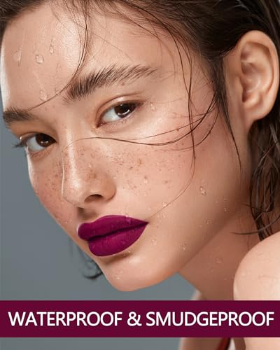 Image of MAKI YIKA Dark Purple Lipstick Matte for Women Long Lasting Lipsticks