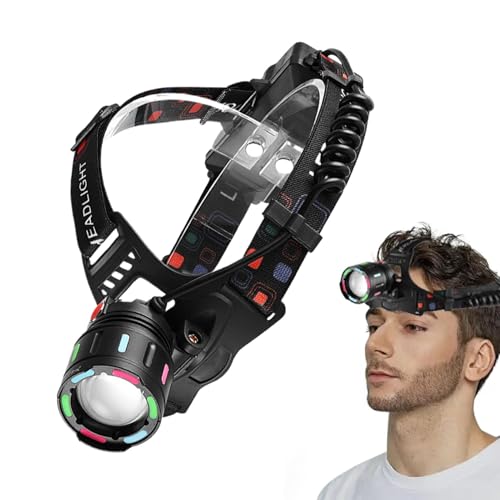 Berriphonia Feedlamp LED Portátil | Festante impermeable ajustable a 90 grados | Proyector de alta luminosidad, faro alimentado por batería para aventuras