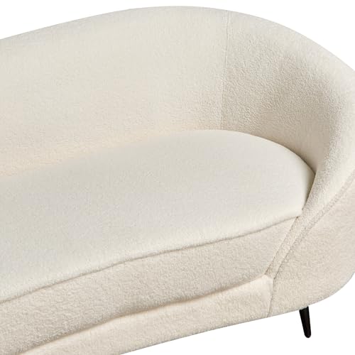 Beliani 3er Sofa Bouclé weiß gebogen oval mit schwarzen Metallbeinen Retro Glam Savar – Bild 8