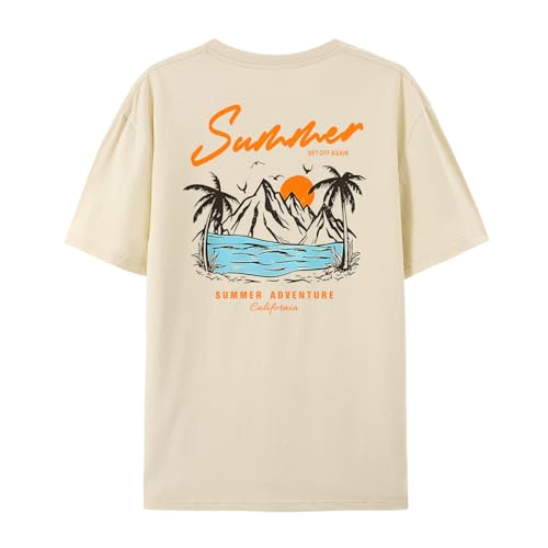 Tuislay Mens Graphic t-Shirts Casual Oversized Letter Print Beach Shirts Baggy Cotton Short Sleeve Tshirt Summer tee Top4