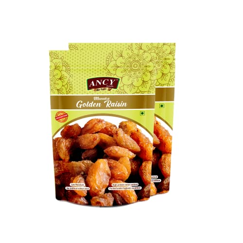 Image of Ancy Munakka 500 Grams (250 Grams X 2) - Golden Raisins | Abjosh Munakka | Boost Immunity & Vitality | Sweet Fruity Taste and Soft Chewy Texture | Healthy Snack for Kids and Office Workers